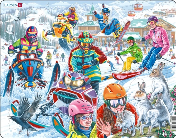 Larsen Puslespil Puslespil Snescooter Og Snowboards - 57 Brikker, Maxi (36,5X28,5Cm)