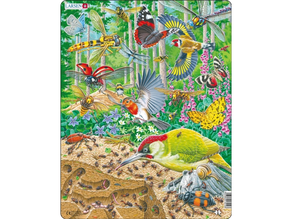 Larsen Puslespil Puslespil Skovbunden - 40 Brikker, Maxi (36.5X28.5Cm)