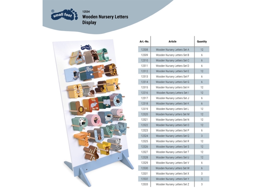 Bogstav Dyr (farvet) - Display (216 stk)