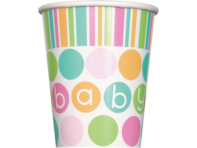 Baby-Polka-Pappbecher, 8 Stück