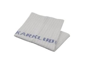 Küchentuch Waffelgewebe 40X40 Cm Öko-Tex Mit Text "Karklud" Weiß/Blau, 25 Bdt X 10 Stk./Karton