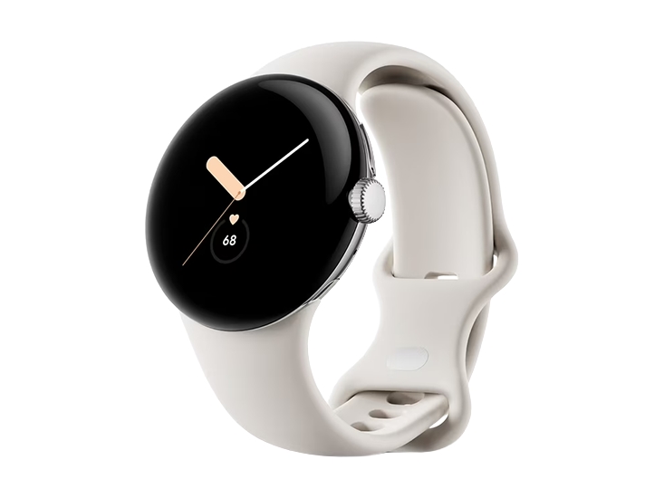 Google Pixel Watch Lte 41Mm Polished Silver Gehäuse Mit Sportband - Chalk