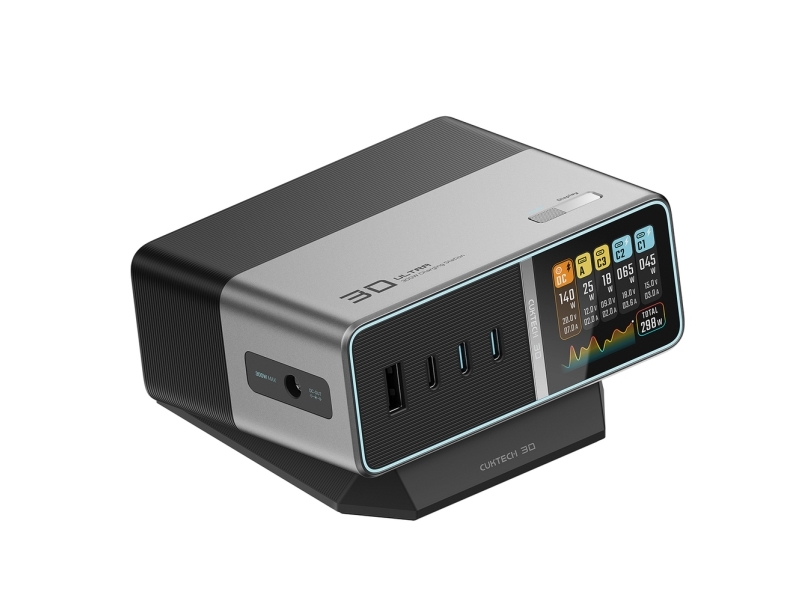 Cuktech Ladegerät | Ladestation Cuktech Ta3005u | 300W | 5-In-1 Mit Digitalanzeige | Silber