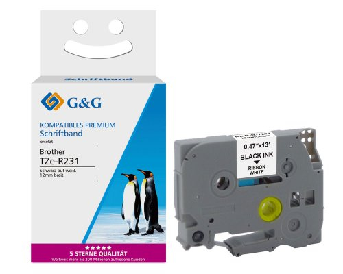 G&Ampg 18767, Sort På Hvid, Kontinuerlig Etiket, Tze, Grå, Brother, Brother Ptouch 1010, Brother Ptouch 1280, Brother Ptouch 1750, Brother Ptouch 18R