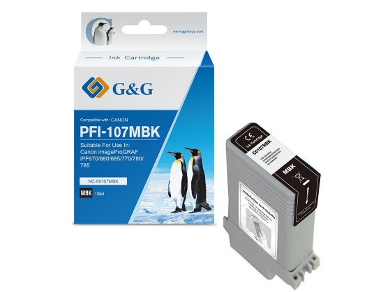 G&G 13707, Standard Udbytte, Mat Sort, 130 Ml, 1 Stk, Enkelt Pakke