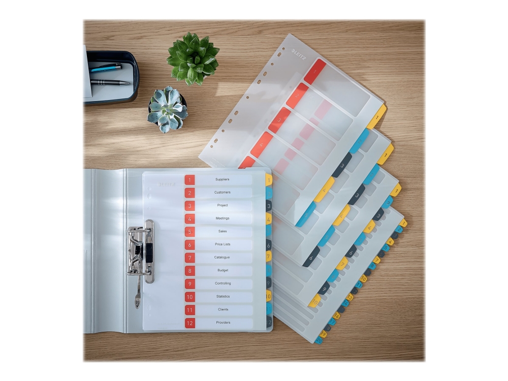 Leitz Cosy 1-10 Printable Index - Polypropylen (Pp) - 300 Micron - 1 Ark Indekskort