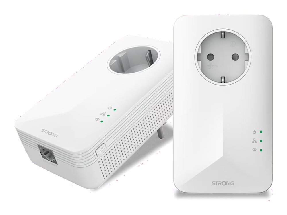 Strong Powerline 1000 Kit, 1000 Mbit/S, Ieee 802.3, Ieee 802.3U, Gigabit Ethernet, 10,100,1000 Mbit/S, Homeplug Av2, 128-Bit Aes