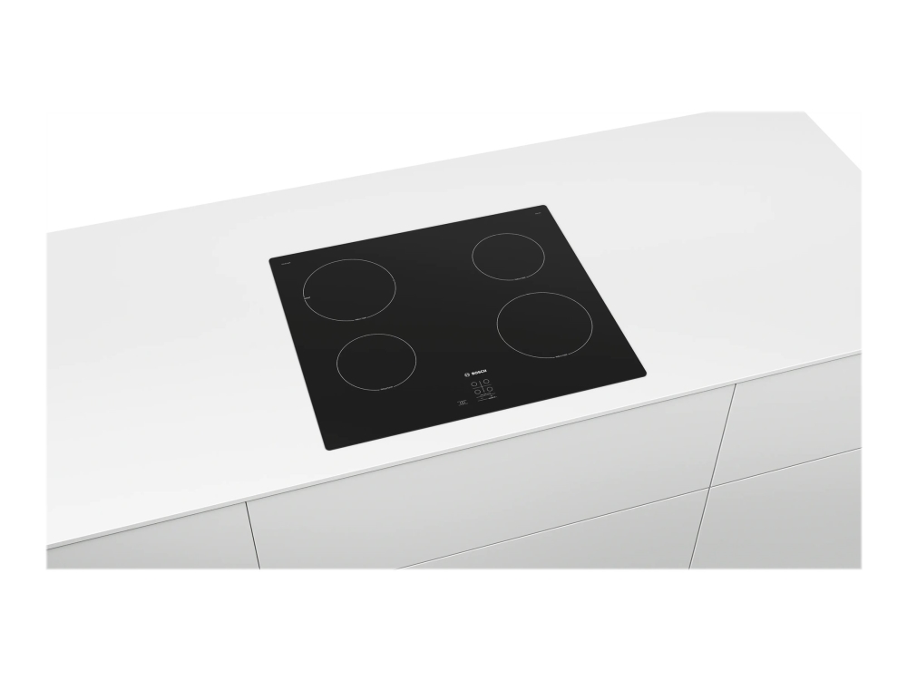 Bosch Serie | 2 Pug61raa5e - Induktions Kogeplade - 4 Plader - Niche - Bredde: 56 Cm - Dybde: 49 Cm - Rammeløs - Sort