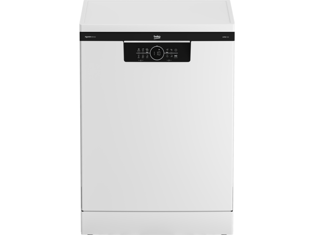 Beko bPRO 500 BDFN26440WP, Fritstående, Fuld størrelse (60 cm), Hvid, Sort, LED, Grå