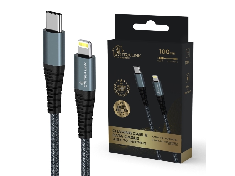 Extralink Smart Life Cable 27W Usb-C To Lightning Tpe 9V 3A Black - Kabel - Digital/Daten