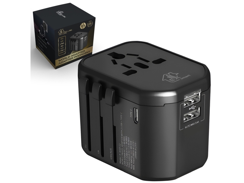 Extralink Extralink Smart Life Für Reisende Eu/Uk/Usa/Au/Ch + Usb-C Usb-A