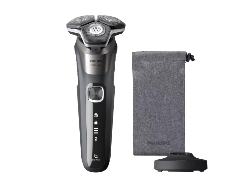 Philips Shaver Series 5000 S5887/13 Elektrisk Wet & Dry-Shaver, Rotations Shaver, Grå, Steelprecision Blades, Knapper, Led, Sh71