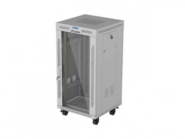 Lanberg 19" Stand-Rackschrank 22U 600X600 Grau Glastür Lcd (Flat Pack)