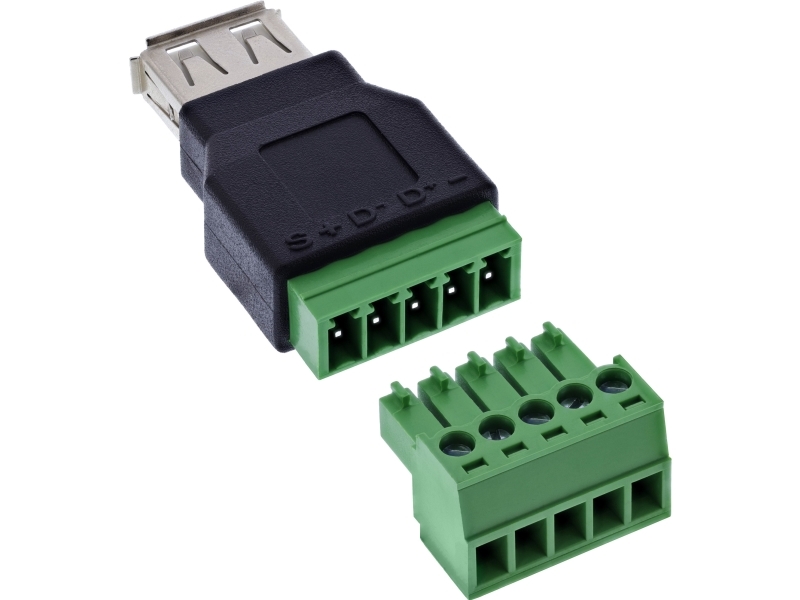 Inline 92504B, Sort, Grøn, Hunstik/Hunstik, Lige, 26/16, 300 V, 10 Mo