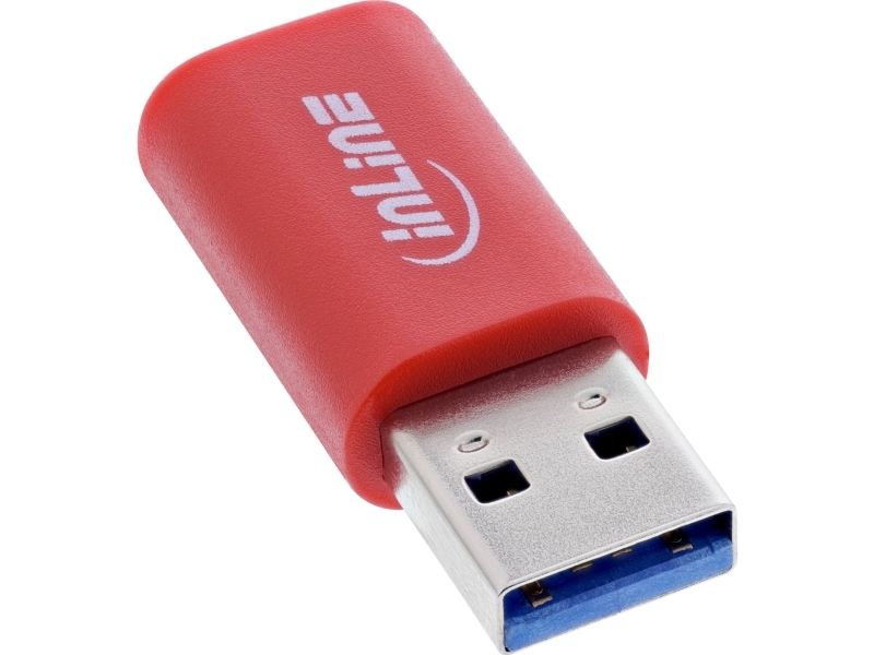 InLine USB-datakabler blokkeringsadapter USB-A han til USB-C hun 5 V 1,5 A (31652)