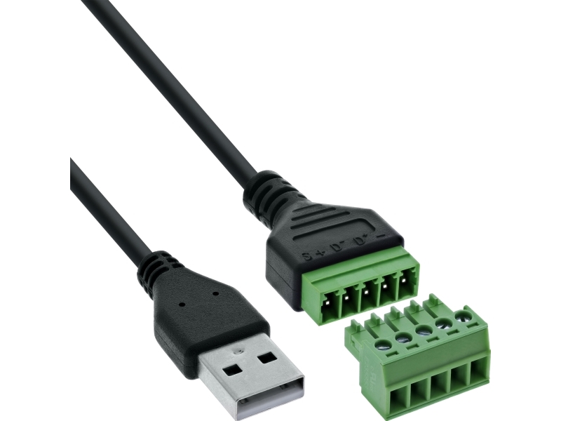 Inline 92504G, Sort, Grøn, Hanstik/Hunstik, Lige, 26/16, 300 V, 10 Mo