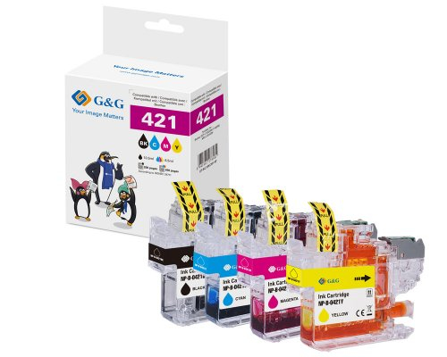 G&G Kompatibel Mit Brother Lc421val Druckerpatronen Multipack (4 X 200 Seiten) Cyan, Magenta, Gelb, Schwarz, Schwarz, Cyan, Magenta, Gelb, 4 Stück(E)
