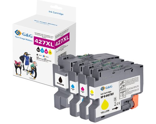 G&G 20612, Højt (Xl) Udbytte, Magenta, Sort, Blå, Gul, 124 Ml, 162 Ml, 4 Stk, 6000 Sider
