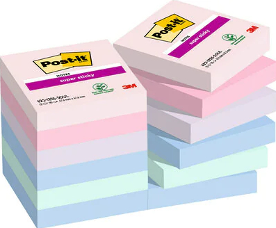 Post-It 7100290159, Quadratisch, Blau, Grün, Lavendel, Pink, Violett, Papier, 47,6 Mm, 47,6 Mm, 90 Blätter