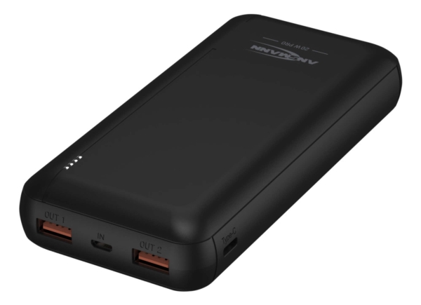 Ansmann Pb320pd, 20000 Mah, Lithium Polymer (Lipo), Quick Charge 3.0, 3,7 V, Sort