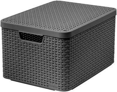 Curver Style L, Opbevaringskurv, Grå, Rattan, Monokromatisk, Badeværelse, Soveværelse, Stue, 445 mm
