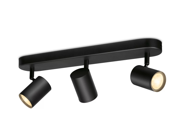 Wiz Imageo 3 X Justerbare Spots, Intelligent Loftslys, Wi-Fi/Bluetooth, Sort, Wi-Fi 4 (802.11N), 802.11B, 802.11G, Led, Metal