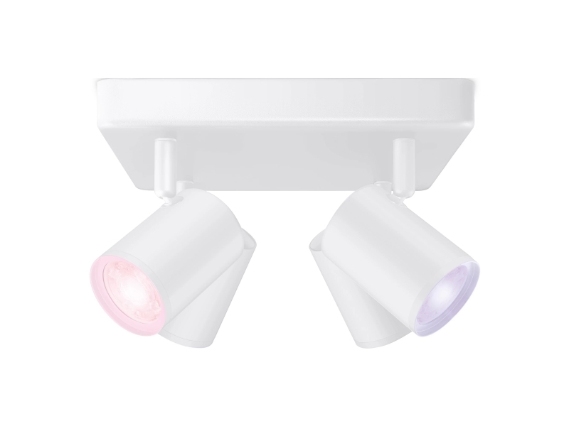 Wiz Aufputz-Imageo Square Weiß 4 Spots - Smart Led-Beleuchtung - Farb- Und Weißlicht - Gu10 - 4X 5W - Wi-Fi