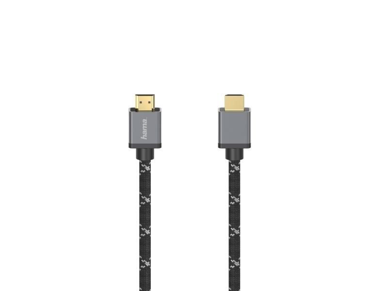 Hama 00205238, 1 M, Hdmi Type A (Standard), Hdmi Type A (Standard), 3D, 48 Gbit/Sek., Sort, Grå