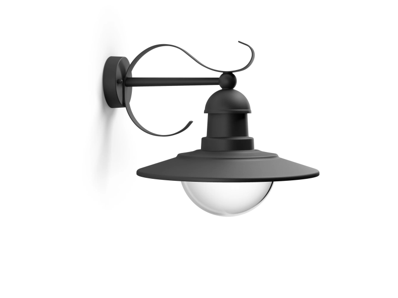 Philips Mygarden Topiary Wandleuchte, 60W, E27, Ohne Leuchtmittel, Wandbeleuchtung Für Den Außenbereich, Schwarz, Metall, Ip44, Terrasse, Garten, I
