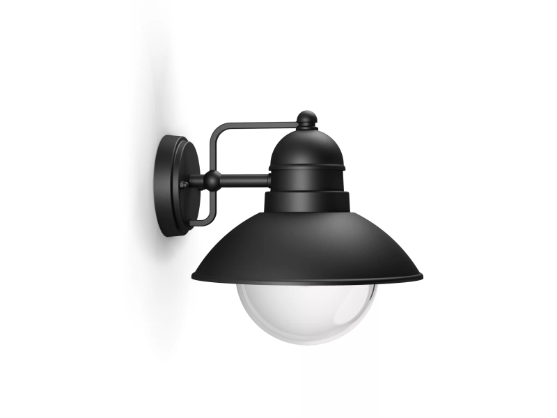 Philips myGarden Hoverfly vägglampa 60 W E27 ljuskälla medföljer inte, Väggbelysning för utomhusbruk, Svart, Metall, IP44, Terass, Trädgård, I