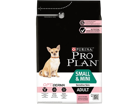 Purina Pro Plan Small & Mini Adult Sensitive Skin, Voksen, Mini (5 - 10Kg), Laks, 7 Kg