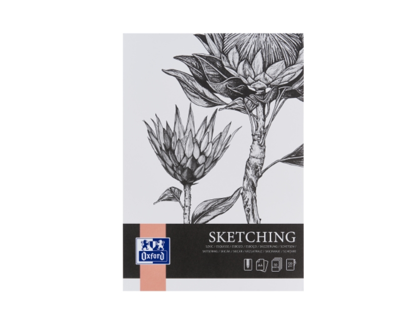 Oxford A4 Kunstskitseblok, 50 Ark, 120G, Limet