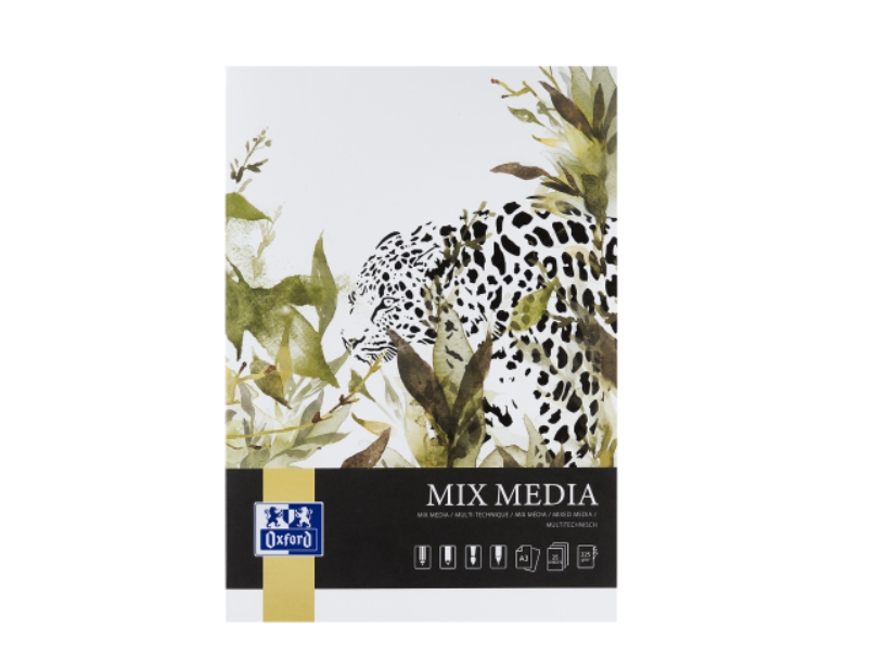 Oxford 400166124, Monokromatisk, Hvid, A3, 25 ark, 225 g/m², Blødt omslag