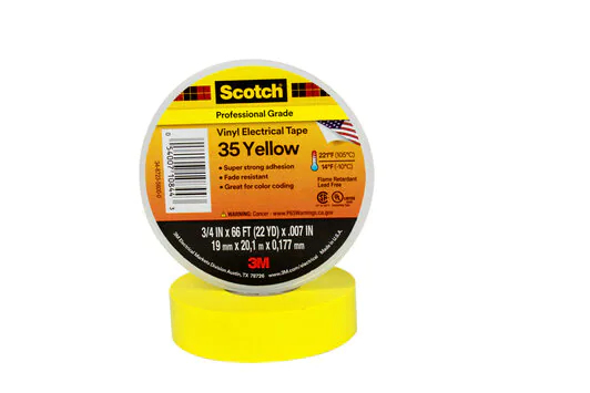 3M 7100238736, 1 stk, Gul, PVC, 600 V, Blister, UL Listed, VDE, CSA Certified, RoHS 2015/863/EU Compliant