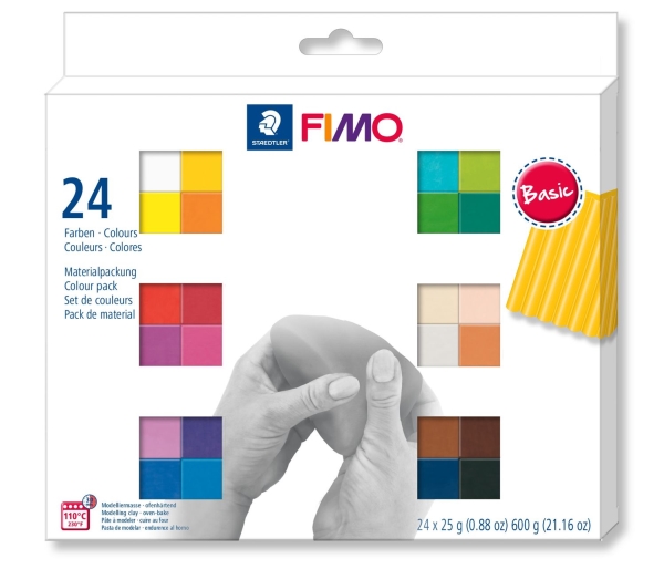 Staedtler FIMO 8023 C, Modelleringsleire, Assorterte farger, Voksen, 24 stykker, 110 °C, 30 min