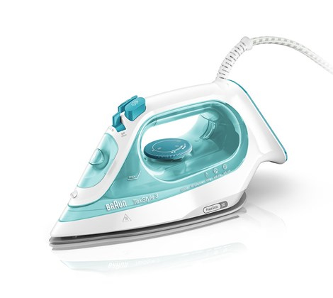 Braun Texstyle 3 Si 3041 - Dampstrygejern Med Automatisk Afbrydelse - Såleplade: Freeglide 3D Superceramic - 2350 W - Turkis