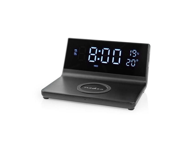 Nedis Wcacq20bk, Digitaler Wecker, Rechteckig, Schwarz, Acrylnitril-Butadien-Styrol, 24H, 1 °C