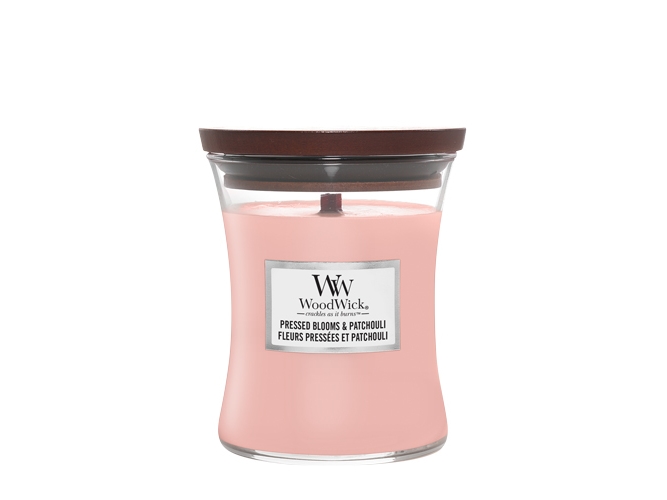 Woodwick- Medium Hourglass - Pressed Blooms & Patchouli