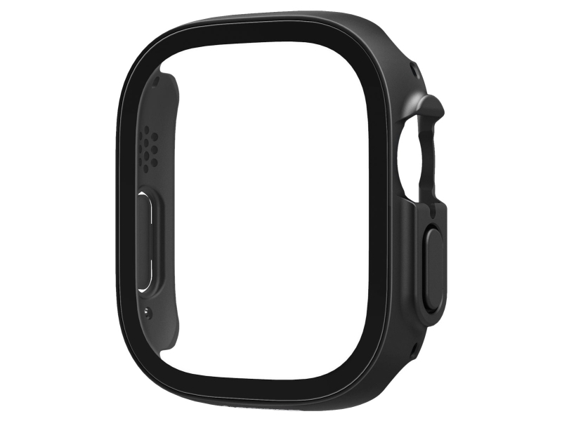 Spigen Thin Fit 360, Hülle, Smartwatch, Schwarz, Apple, Apple Watch Ultra, Polycarbonat (Pc), Gehärtetes Glas