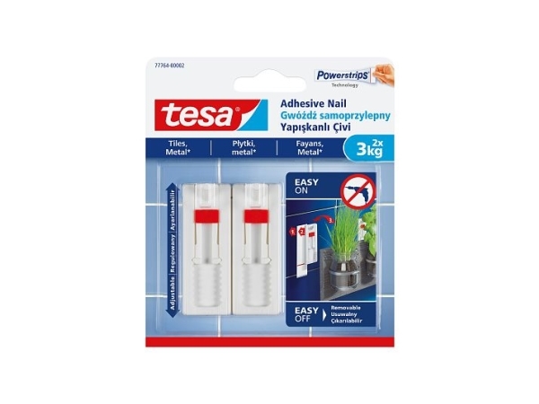 TESA 77764, Indendørs, Universal krog, Hvid, 3 kg, 2 stk
