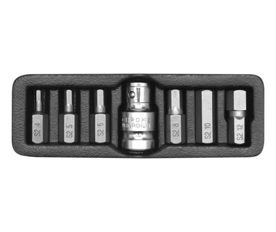 Yato Innensechskant-Bits 7-Tlg. 0412 4-12 Mm + Adapter