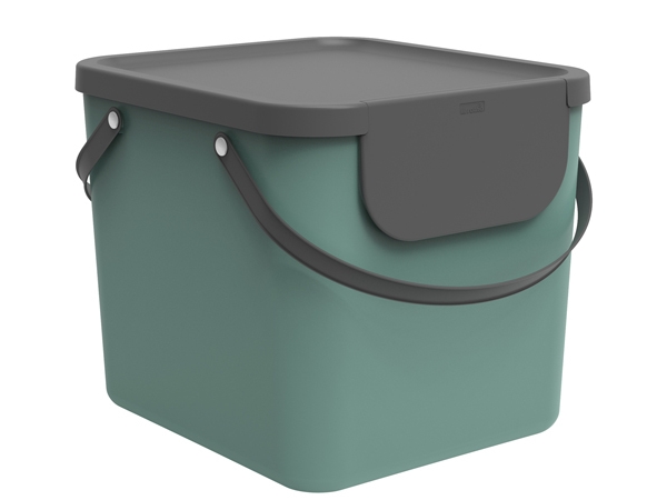 rotho Albula - recycling bin - 40 L - plastic - mistletoe green
