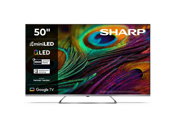 Sharp 4K Qled Miniled Tv 50Jp7265e 50" Smart Tv Google Tv Uhd Silber