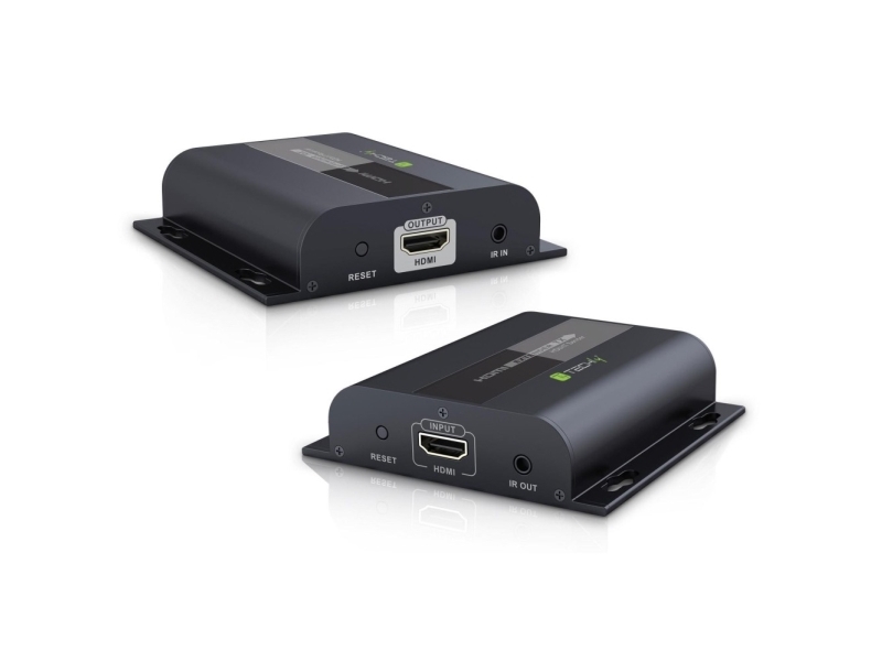 Techly IDATA-EXTIP-383V4, 1920 x 1080 pixel, AV sender & modtager, 120 m, Ledningsført, Sort, HDCP