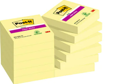 Post-It 7100242802, Quadratisch, Gelb, Papier, 47,6 Mm, 47,6 Mm, 90 Blätter