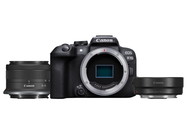 Canon Eos R10 + Rf-S 18-45Mm F4.5-6.3 Is Stm + Ef- R, 24,2 Mp, 6000 X 4000 Pixel, Cmos, 2,5X, 4K Ultra Hd, Sortieren