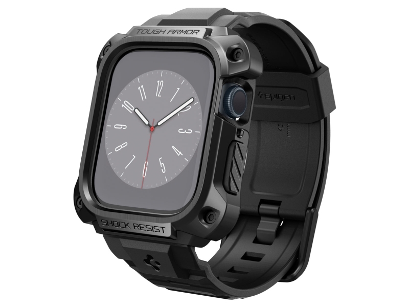 Spigen Acs05237, Hülle, Smartwatch, Schwarz, Apple, Apple Watch Series 8 / 7 (45Mm), Edelstahl, Thermoplastische Polyurethane (Tpu)