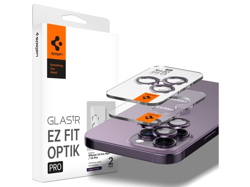 Spigen Agl05597, Linsebeskytter, Lilla, Hærdet Glas, Apple, Iphone 14 Pro Max / Iphone 14 Pro, 17,3 Mm