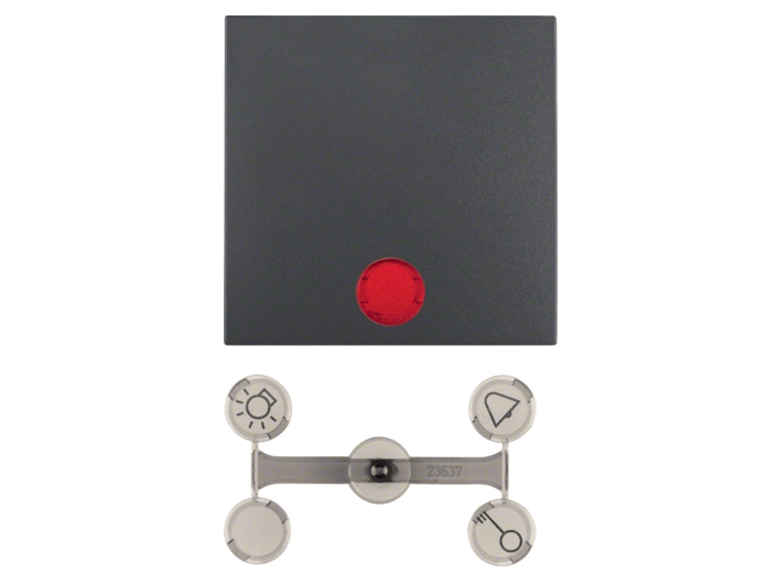 Hager 16211606, Anthrazit, Kunststoff, Thermoplast, Schraubenlos, Jede Marke, Matte, 1 Stück(E)