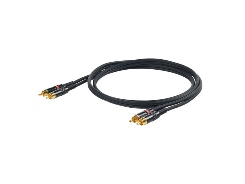 Proel Chlp250lu3, 2 X Rca, Hanstik, 2 X Rca, Hanstik, 3 M, Sort